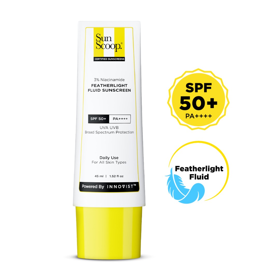 3% Niacinamide Featherlight Fluid Sunscreen| SPF 50+ PA++++| In-Vivo Tested - 45ml | Pack of 2