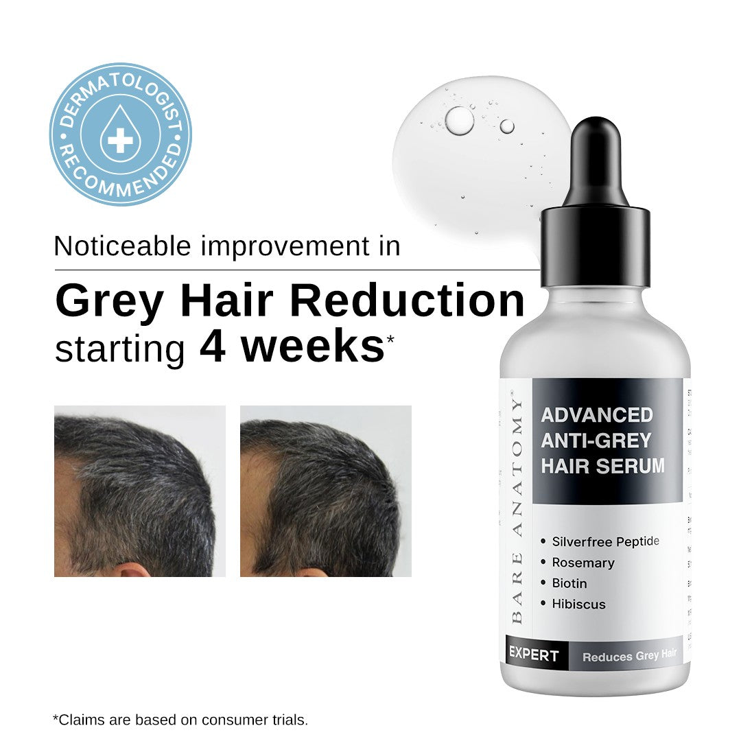 Advanced Anti-Grey Hair Serum with Silverfree Peptide, Rosemary & Biotin - 50 ml | Pack of 2