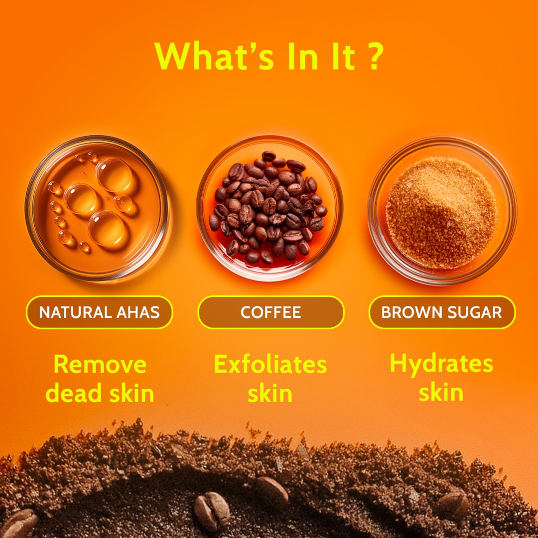 Exfoliating Body Scrub with Coffee & Brown Sugar - 75 gm