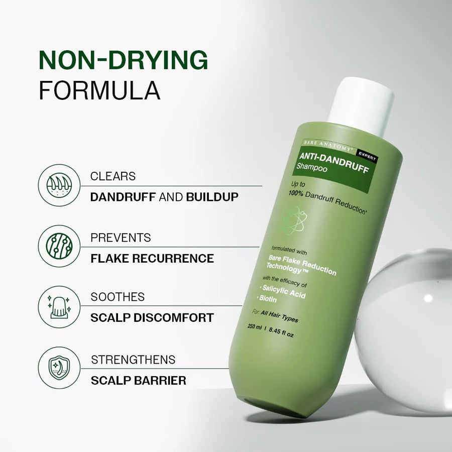 Bare Anatomy Anti Dandruff Shampoo with Salicylic Acid & Biotin - 250 ml