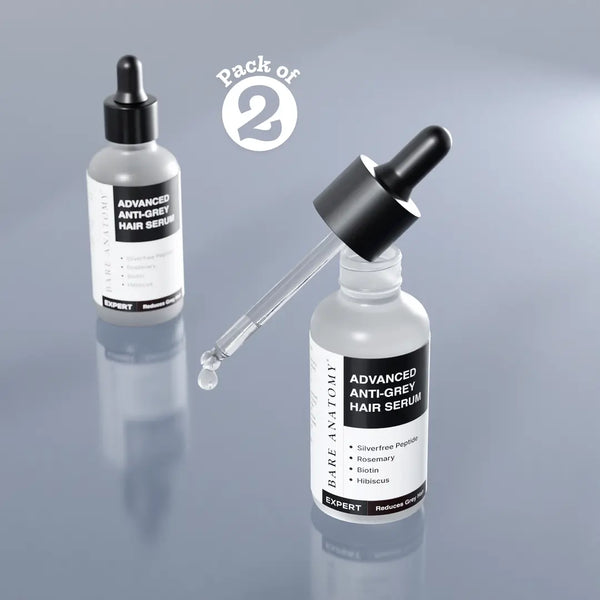 Advanced Anti-Grey Hair Serum with Silverfree Peptide, Rosemary & Biotin - 50 ml | Pack of 2