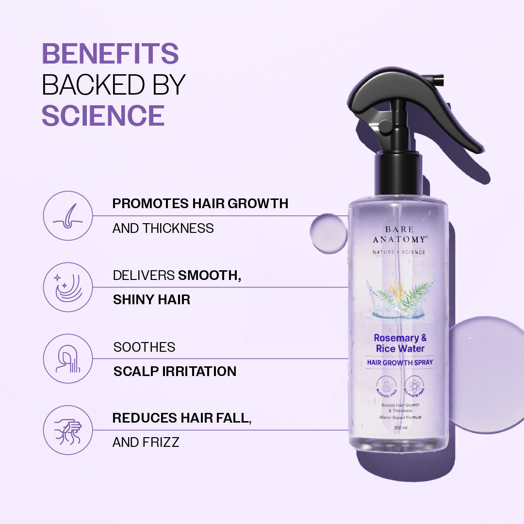 Rosemary & Rice Water Hair Growth Spray for Hair Growth & Thickness - 200 ml